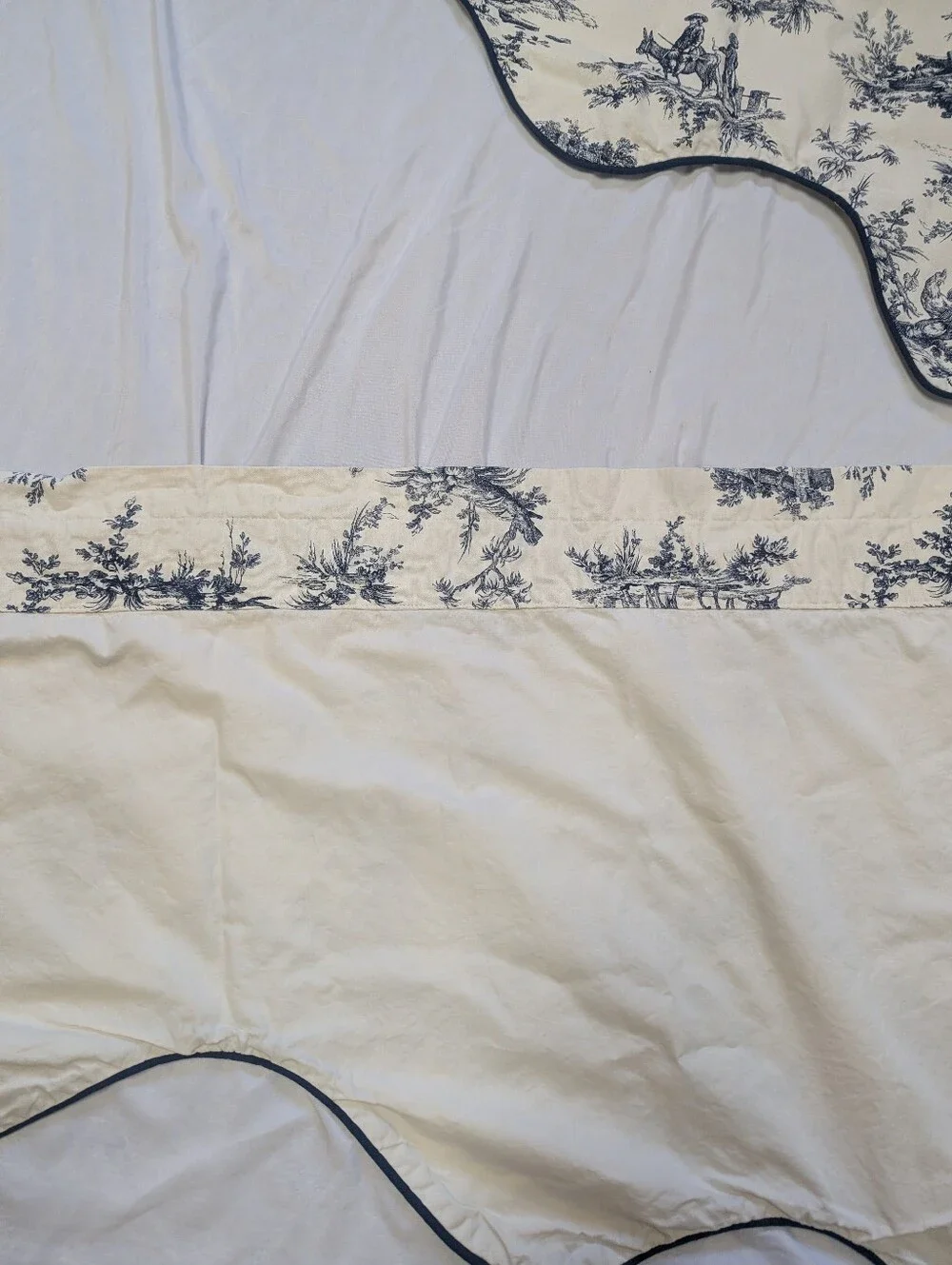 Set Of 2 Thomasville Bouvier Toile Swag Valance Pair Curtains 48